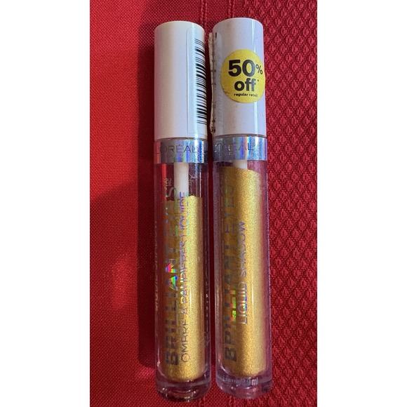 L'Oréal Paris Other - 2x L'Oreal Paris Cosmetics Brilliant Eyes Shimmer Liquid Eye Shadow, Crown Gold